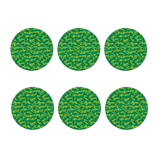 Green Digital Camo Pattern Print Coaster Set