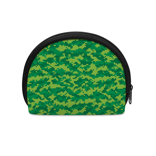 Green Digital Camo Pattern Print Coin Purse