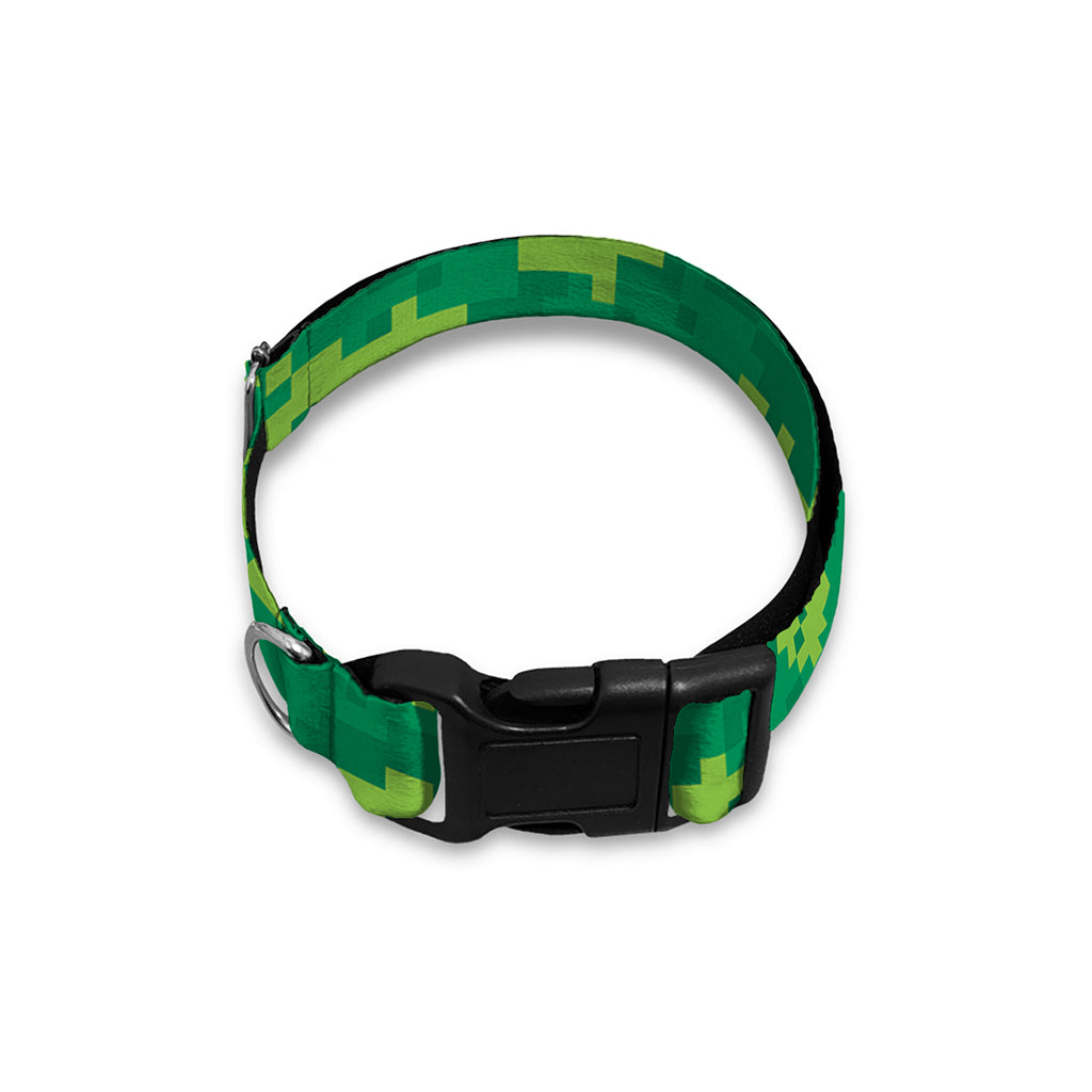 Green Digital Camo Pattern Print Dog Collar