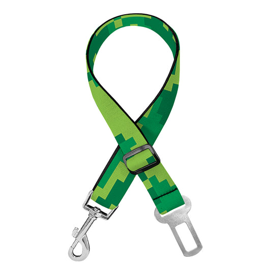 Green Digital Camo Pattern Print Dog Seat Belt