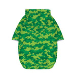 Green Digital Camo Pattern Print Dog Zip Up Hoodie