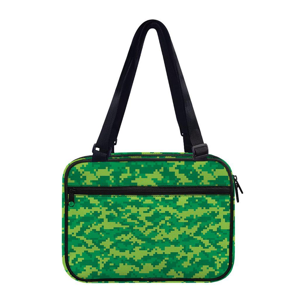 Green Digital Camo Pattern Print Double Strap Bible Bag