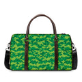 Green Digital Camo Pattern Print Duffel Bag