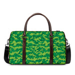 Green Digital Camo Pattern Print Duffle Bag