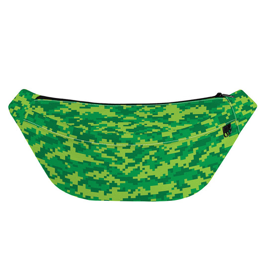 Green Digital Camo Pattern Print Fanny Pack