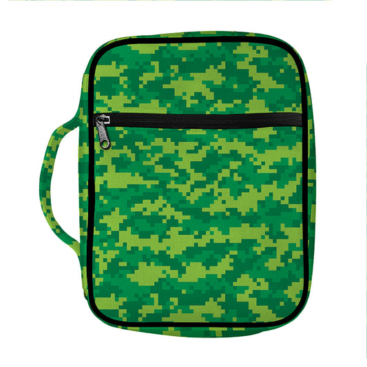 Green Digital Camo Pattern Print Front Pocket Bible Bag