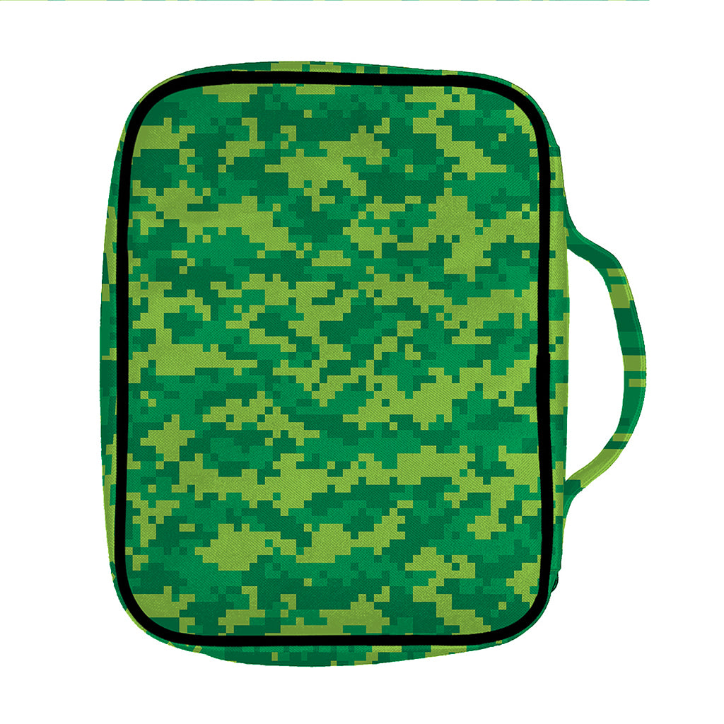 Green Digital Camo Pattern Print Front Pocket Bible Bag