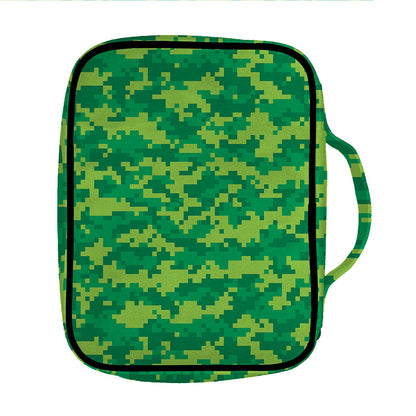 Green Digital Camo Pattern Print Front Pocket Bible Bag