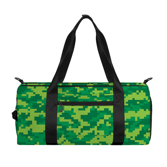 Green Digital Camo Pattern Print Gym Bag