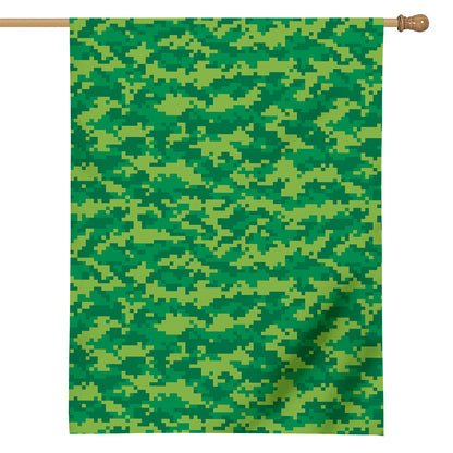 Green Digital Camo Pattern Print House Flag