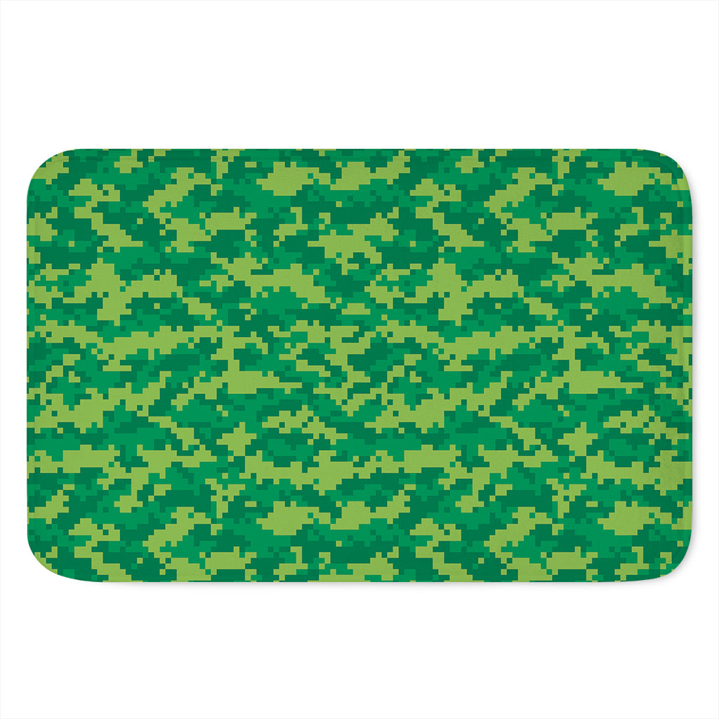 Green Digital Camo Pattern Print Indoor Door Mat