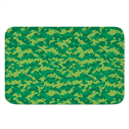 Green Digital Camo Pattern Print Indoor Door Mat