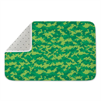 Green Digital Camo Pattern Print Indoor Door Mat