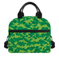 Green Digital Camo Pattern Print Insulated Lunch Bag