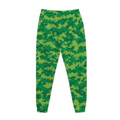Green Digital Camo Pattern Print Jogger Pants