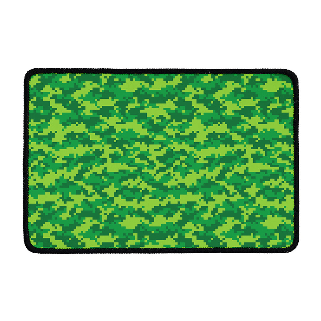 Green Digital Camo Pattern Print Kitchen Mat