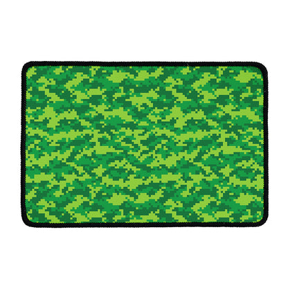 Green Digital Camo Pattern Print Kitchen Mat