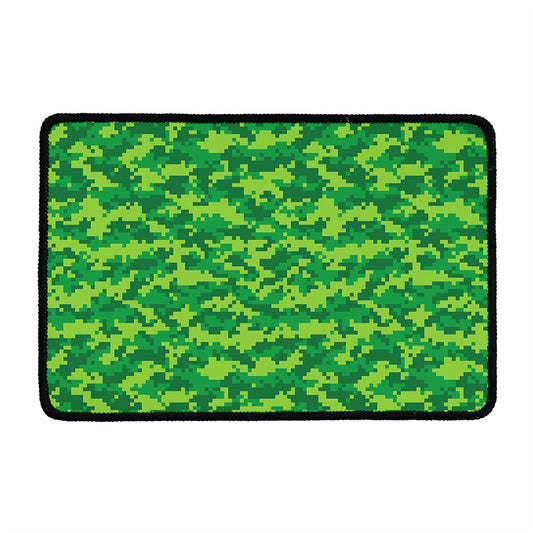 Green Digital Camo Pattern Print Kitchen Mat