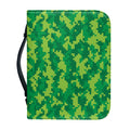 Green Digital Camo Pattern Print Leather Bible Cover