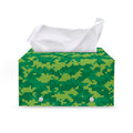 Green Digital Camo Pattern Print Leather Tissue Box Cover