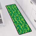 Green Digital Camo Pattern Print Long Kitchen Mat