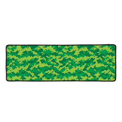 Green Digital Camo Pattern Print Long Kitchen Mat