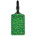 Green Digital Camo Pattern Print Luggage Tag