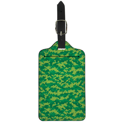 Green Digital Camo Pattern Print Luggage Tag
