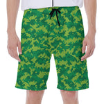 Green Digital Camo Pattern Print Men's Beach Shorts
