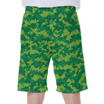 Green Digital Camo Pattern Print Men's Beach Shorts
