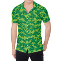 Green Digital Camo Pattern Print Men's Shirt