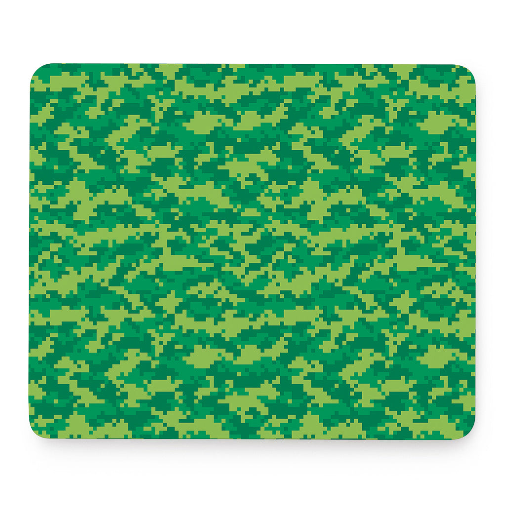 Green Digital Camo Pattern Print Mouse Pad