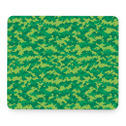 Green Digital Camo Pattern Print Mouse Pad