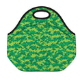Green Digital Camo Pattern Print Neoprene Lunch Bag