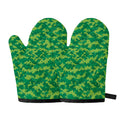 Green Digital Camo Pattern Print Oven Mitts