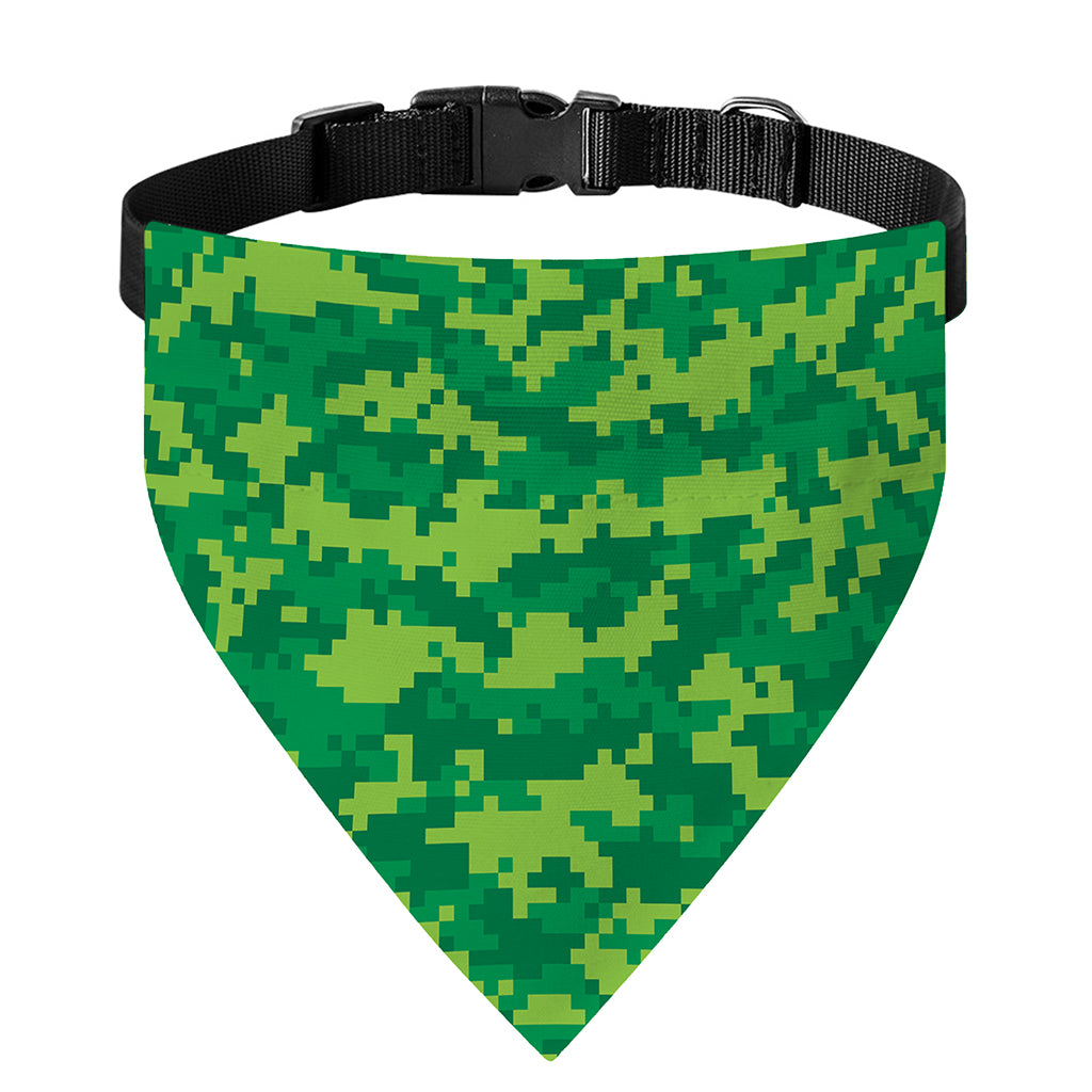 Green Digital Camo Pattern Print Over The Collar Dog Bandana