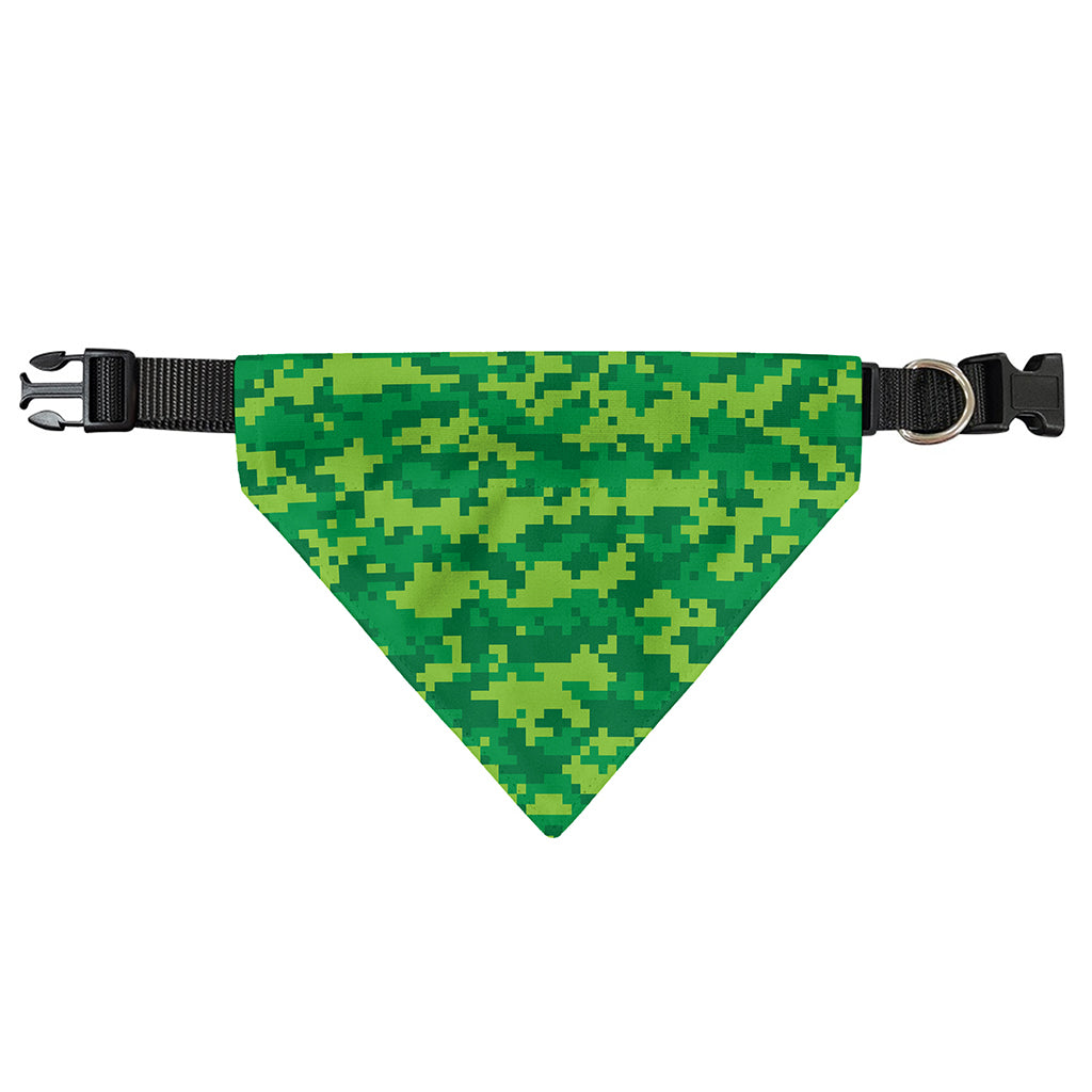 Green Digital Camo Pattern Print Over The Collar Dog Bandana