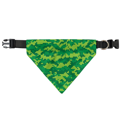 Green Digital Camo Pattern Print Over The Collar Dog Bandana