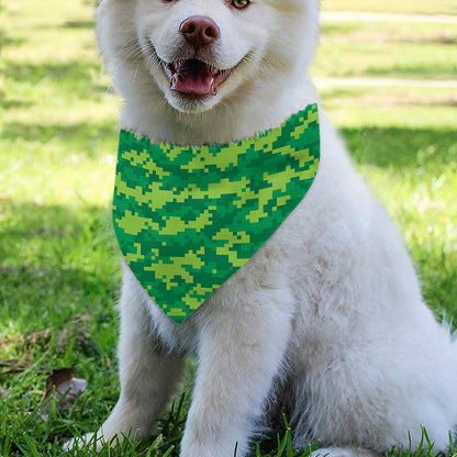 Green Digital Camo Pattern Print Over The Collar Dog Bandana
