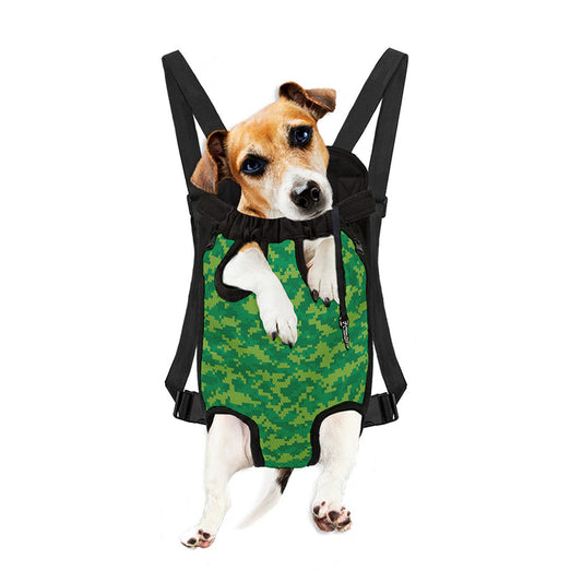 Green Digital Camo Pattern Print Pet Carrier Backpack