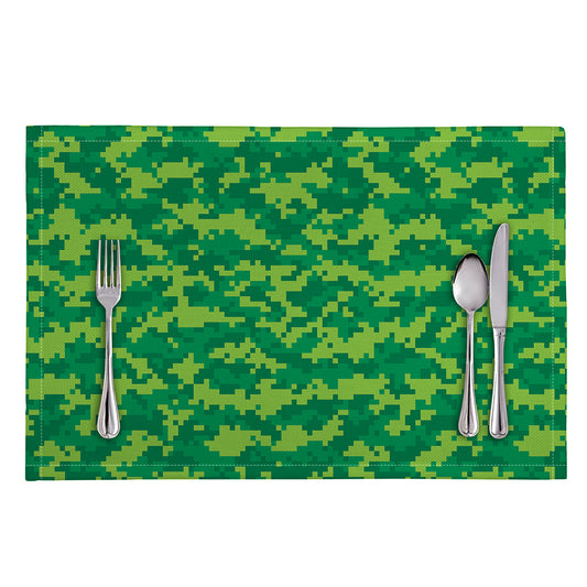 Green Digital Camo Pattern Print Placemat