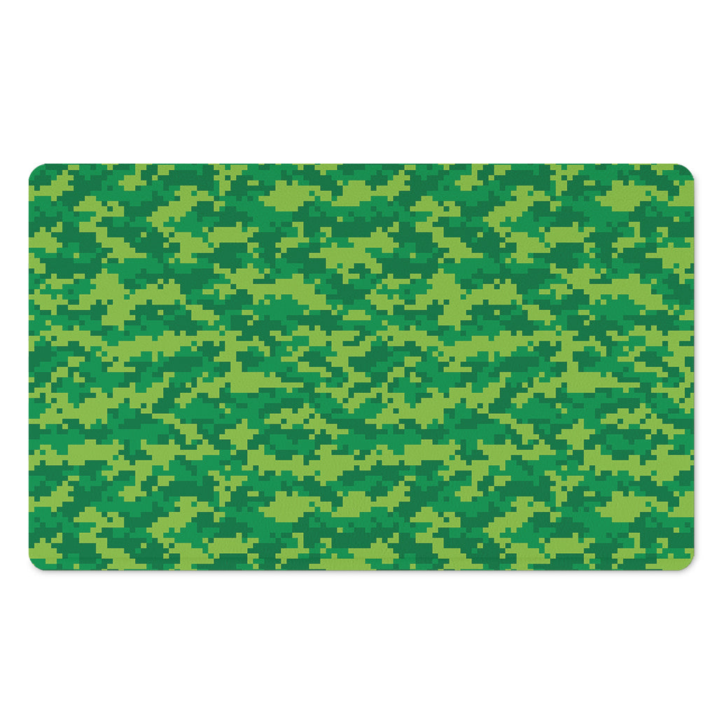 Green Digital Camo Pattern Print Polyester Doormat