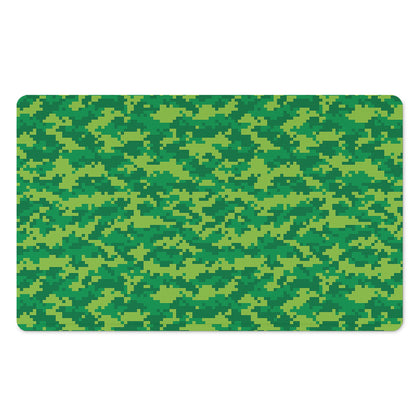 Green Digital Camo Pattern Print Polyester Doormat