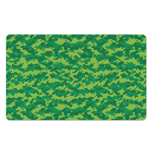 Green Digital Camo Pattern Print Polyester Doormat