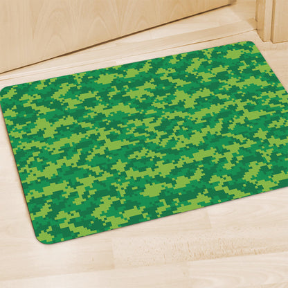 Green Digital Camo Pattern Print Polyester Doormat