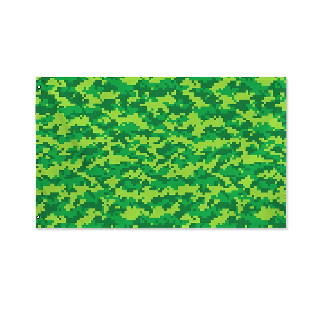Green Digital Camo Pattern Print Polyester Flag