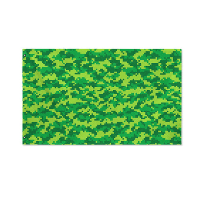 Green Digital Camo Pattern Print Polyester Flag