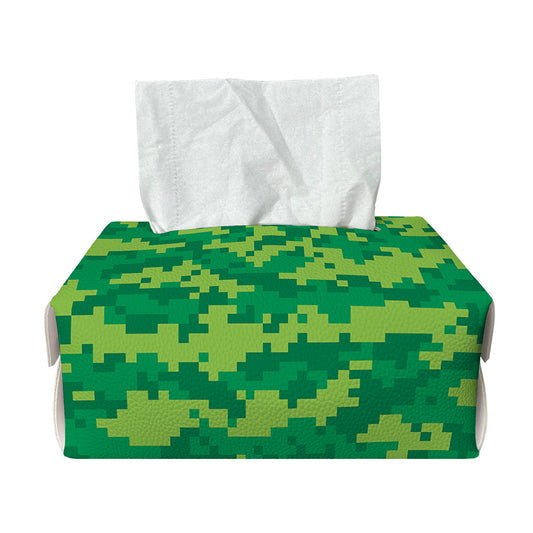 Green Digital Camo Pattern Print Rectangle Tissue Box Cover