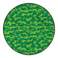 Green Digital Camo Pattern Print Round Floor Mat