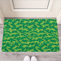 Green Digital Camo Pattern Print Rubber Doormat
